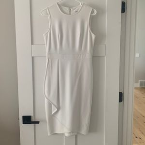 Calvin Klein white dress with gold zipper